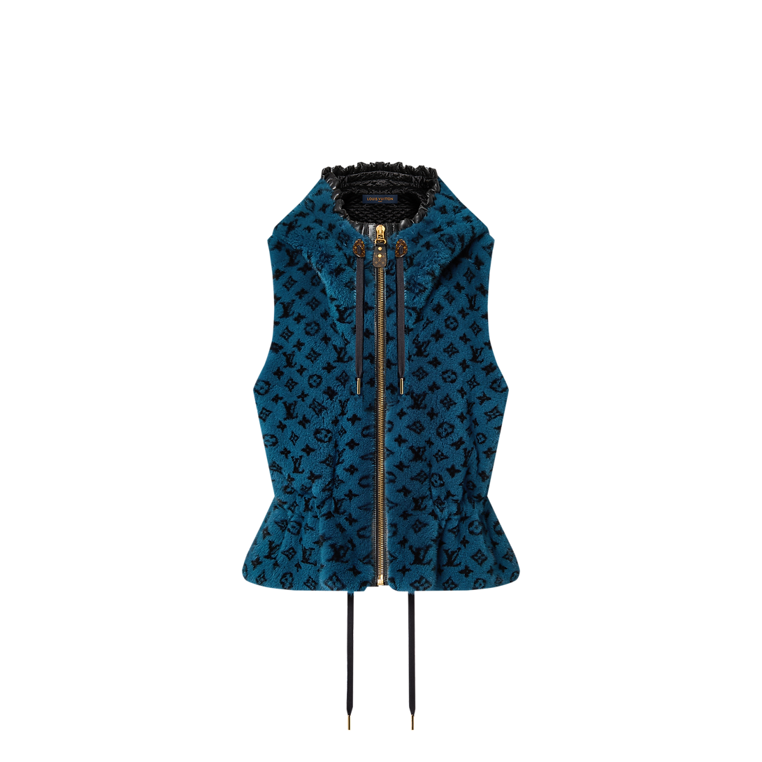 Monogram Mink Sleeveless Peplum Jacket Ready to Wear LOUIS VUITTON